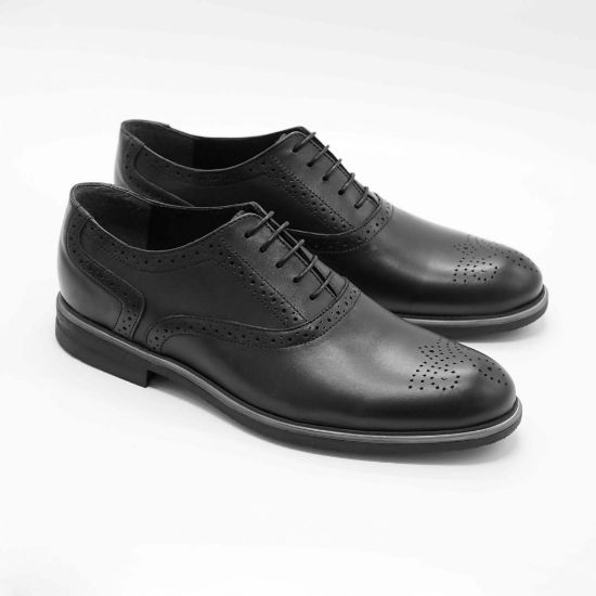 Imagine Pantofi oxford eleganti din piele naturala culoare neagra