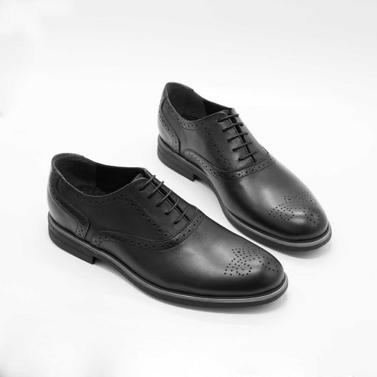 Imagine Pantofi oxford eleganti din piele naturala culoare neagra