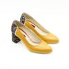 Imagine Pantofi 1206 eleganti din piele naturala culoare galben