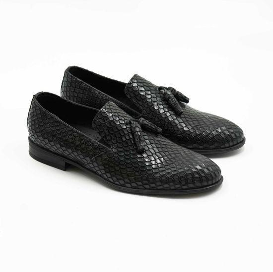 Imagine Pantofi eleganți bărbați din piele naturală lacuita 322 Negru