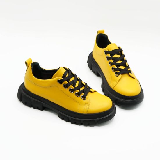 Imagine Pantofi 133 casual din piele naturala culoare galbena