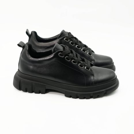 Imagine Pantofi 133 casual din piele naturala culoare negru