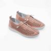 Imagine Pantofi damă piele naturală gaurita cu laser 2023 roz pudra