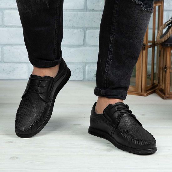 Imagine Pantofi casual bărbați piele naturală 540 negru