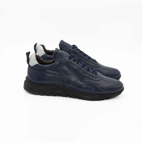 Imagine Pantofi sport bărbați piele naturală 467 bleumarin talpa neagra