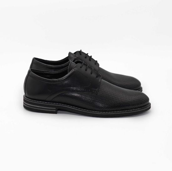 Imagine Pantofi casual bărbați din piele naturală 380- 374 Negru caputa simpla
