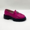 Imagine Mocasini damă culoare magenta TN  din piele naturală cod 131 PERFORATI
