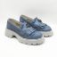 Imagine Mocasini damă culoare albastru din piele naturală cod 131 PERFORATI