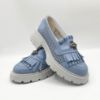Imagine Mocasini damă culoare albastru din piele naturală cod 131 PERFORATI